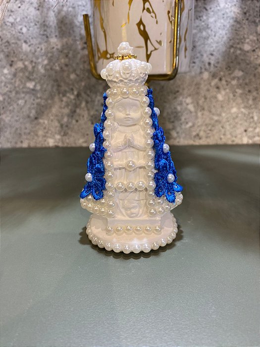 Nossa Senhora Aparecida Baby Renda Azul Marinho 10cm