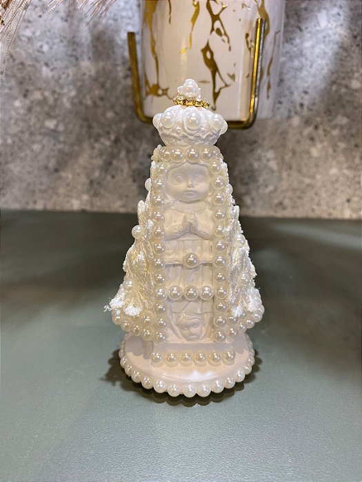 Nossa Senhora Aparecida Baby Renda Branca 10cm