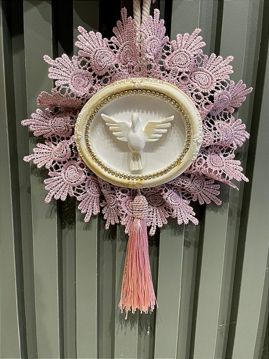 Mandala Oval Espirito Santo  Rosa bebe