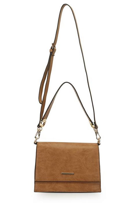 Bolsa Caramelo Transversal Grande Lezard Com Divisórias WJ Acessórios - 046229