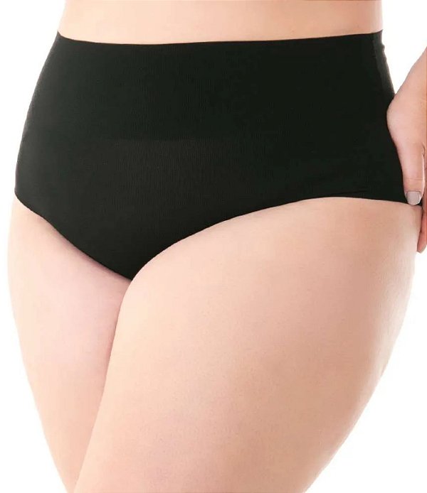 Calcinha Plus Size Preta Tanga Cós Alto Laser Termofusionada Zee Rucci - ZR0201111C099