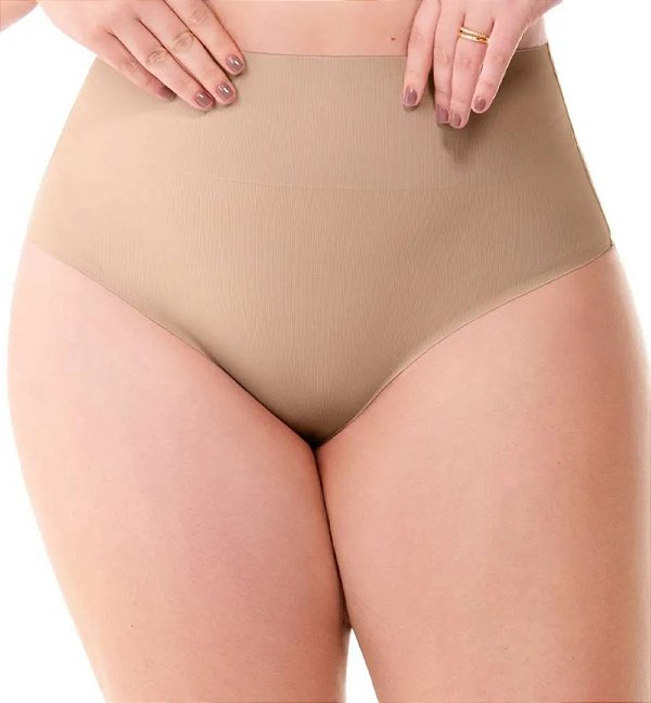 Calcinha Plus Size Areia Tanga Cós Alto Laser Termofusionada Zee Rucci - ZR0201111C104