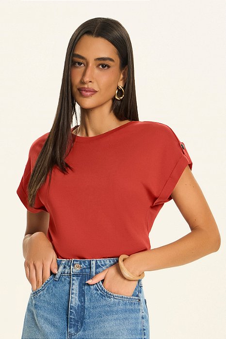 T-Shirt Telha Em Meia Malha Modal Com Pima De Manga Curta Doce Trama - 106837
