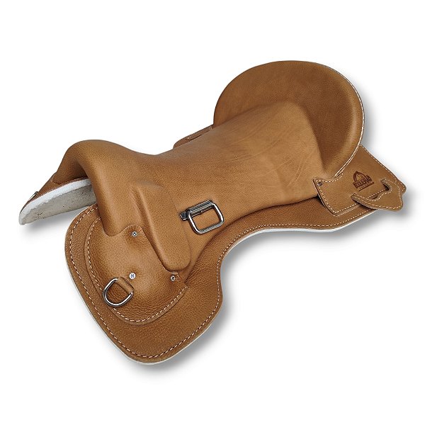 Sela Aba Larga Vazada Assento Redondo Boqueirão - Castanho Claro