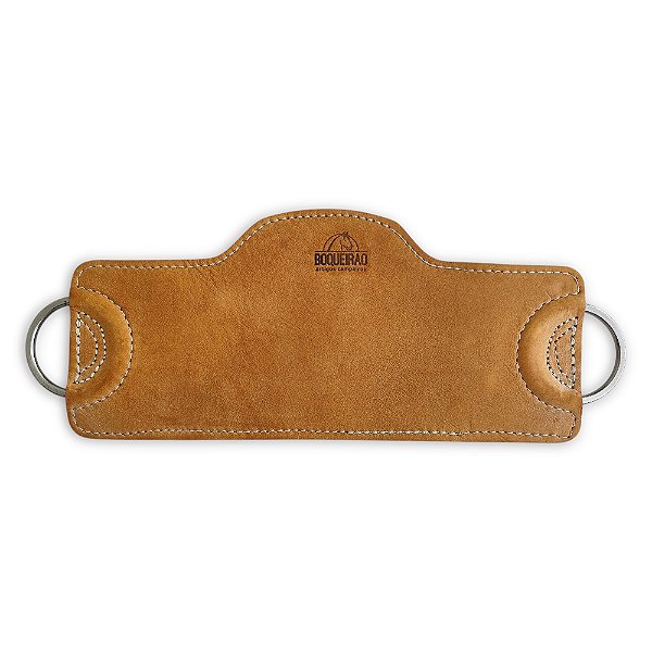 Travessão Vazado Estreito de Couro na Cor Caramelo