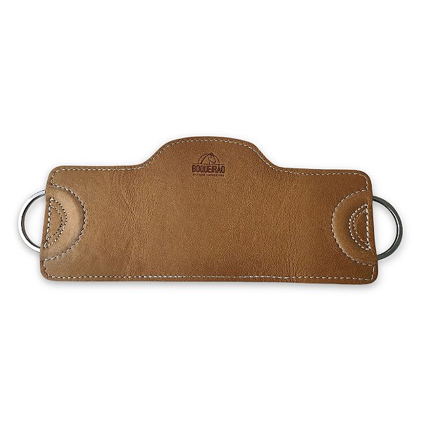 Travessão Vazado Estreito de Couro na Cor Castanho Claro