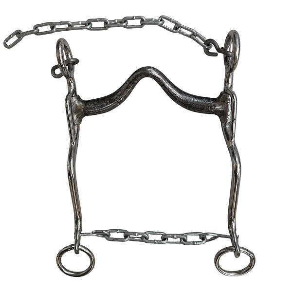 Freio Crioulo Bocal de Ferro Médio - Perna em S Inox