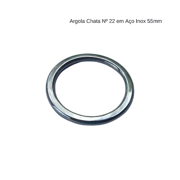 Argola Chata Nº 22 em Aço Inox 55mm