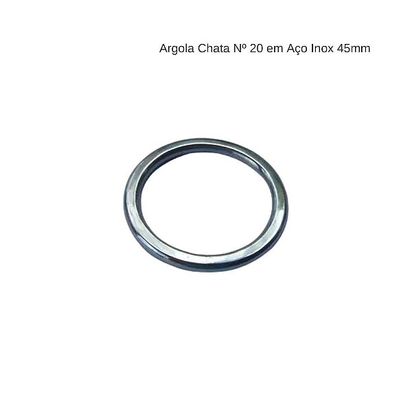 Argola Chata Nº 20 em Aço Inox 45mm
