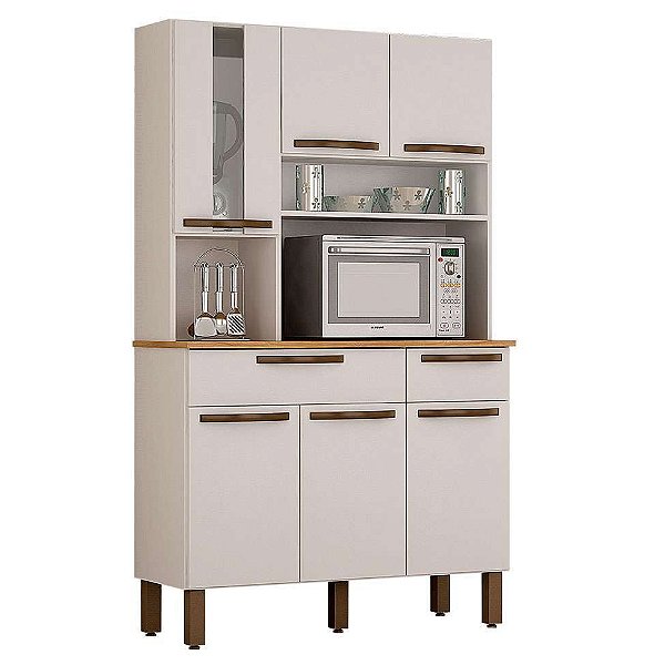 Kit Cozinha Compacta Turim 6 Portas 2 Gavetas Branco - Salleto