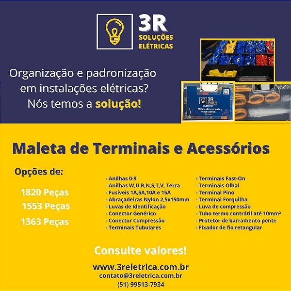 Maleta de Acessórios completa - 3R Soluções Elétricas