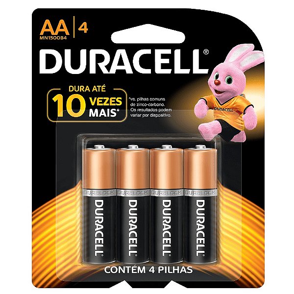 Pilha Duracell AAA Cartela com 4 unidades
