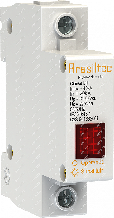 DPS - Dispositivo de Proteção contra Surto 1 Polo 40kA Brasiltec