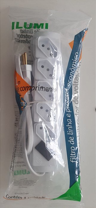 Filtro De Linha 5 Tomadas Branco Ilumi