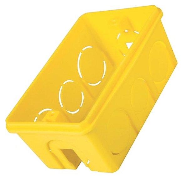 Caixa PVC Embutir 4x2 Amarela Tramontina