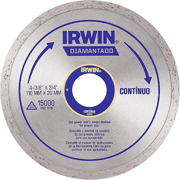 Disco Diamantado Liso 110mm Irwin