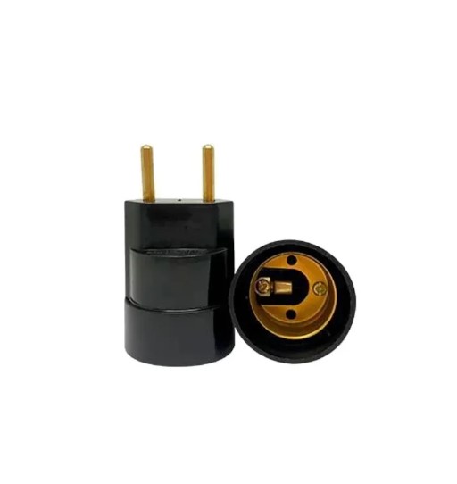 Soquete Termoplástico E27 Preto Com Pino