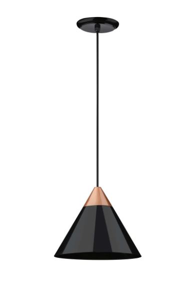 Luminária Pendente Home 310 Preto e Cobre Dital