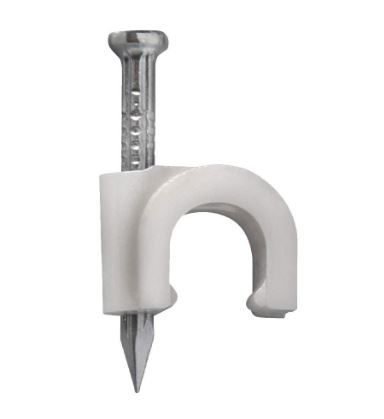 Fixador Para Fios E Cabos Com Prego 12mm Branco Serrana
