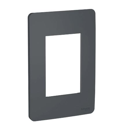 Placa 4X2 Para 3 Módulos Stellar Black Orion Schneider Eletric