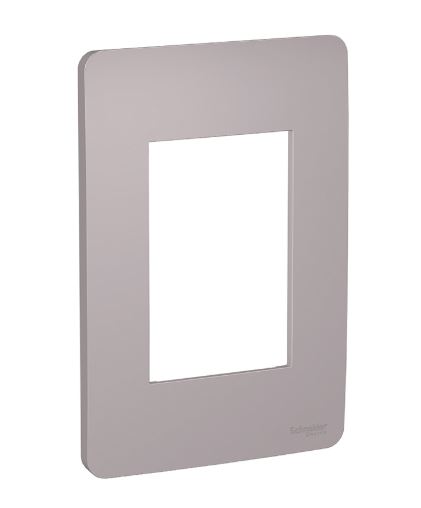 Placa 4X2 Para 3 Módulos Axis Grey Orion Schneider Eletric
