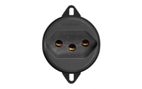 Modulo De Tomada Embutido Para Piso 2P+T 10A Preto Sem Haste