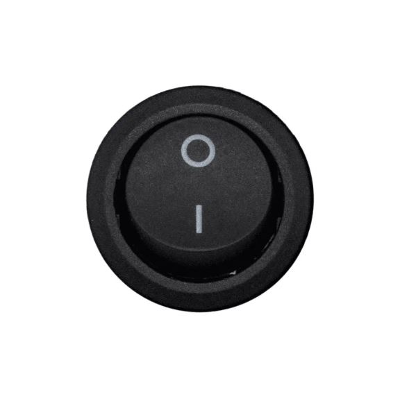 Interruptor Redondo Para Embutir Em Moveis 10A Preto