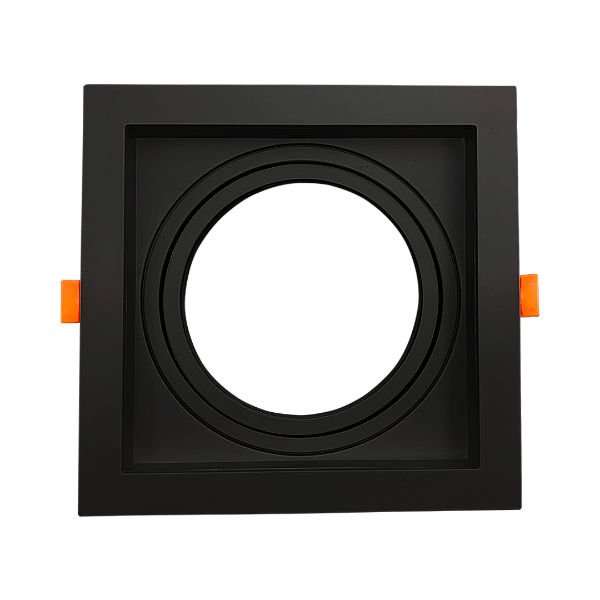 Spot Recuado Quadrado Preto Para Lampada Ar111 Com Soquete Gu10