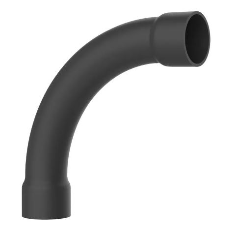 Curva Com Bolsa Para Eletroduto PVC 1 Polegada Rígido Preto