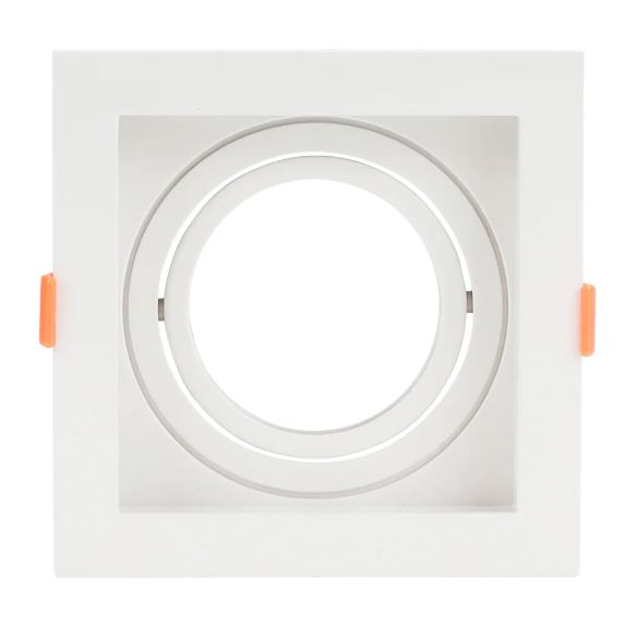 Spot Recuado Quadrado Branco  Para Lampada AR70 Cristallux