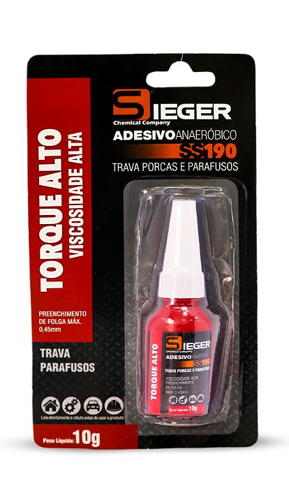 Adesivo Anaeróbico Trava Roscas com Alta Resistência 10g SS190 Sieger
