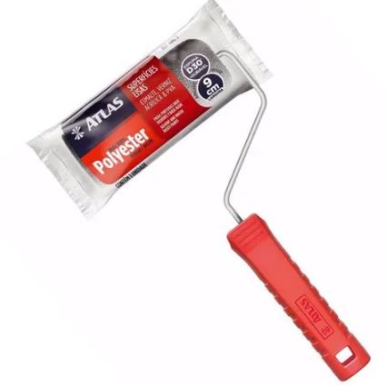 Rolo De Espuma Poliéster Cinza 9cm Com Cabo