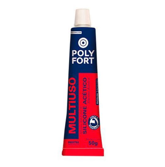 Silicone Acético Incolor Polyfort de 50g Para Uso Geral