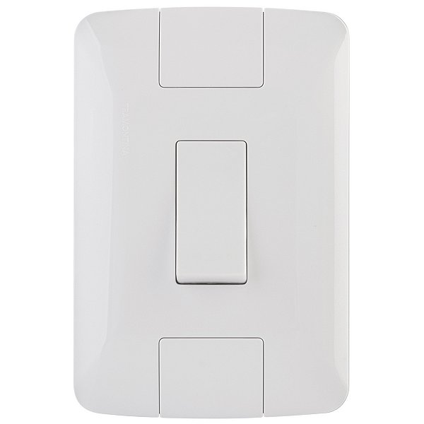 Conjunto Interruptor Simples 4x2 com Placa Tramontina Aria Branco Tramontina