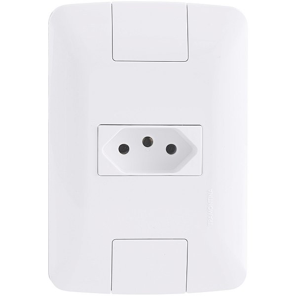 Conjunto Tomada 2P+T 10A com Placa Aria Branco Tramontina
