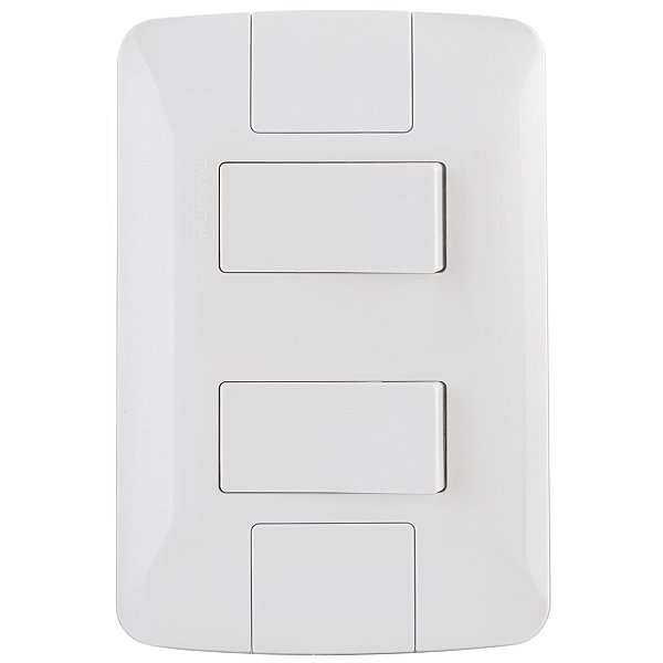 Conjunto 2 Interruptores Simples 4x2 com Placa Aria Branco Tramontina