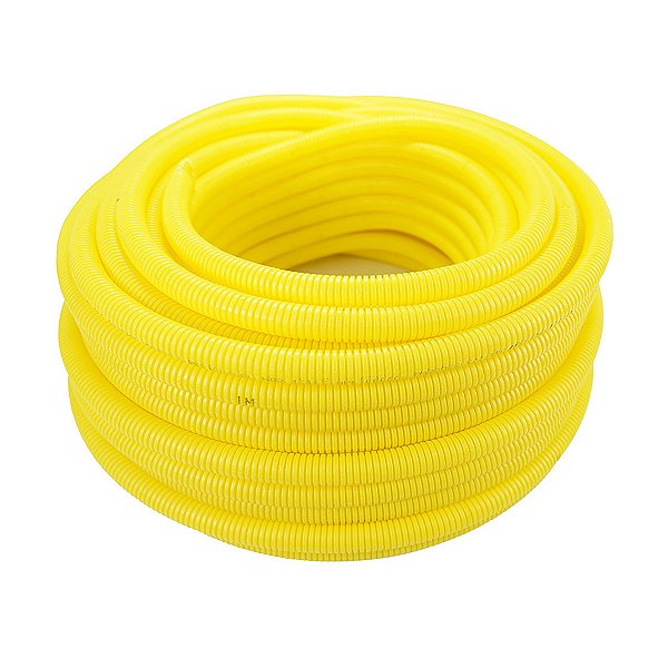 Eletroduto Corrugado Leve 1/2 Polegada Amarelo Antichama Tramontina 50m