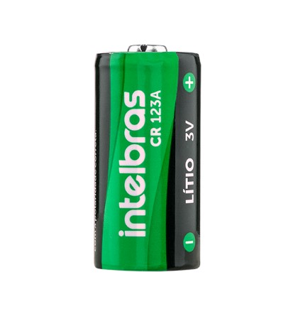 Bateria de Lítio 3V CR123A Intelbras para Câmeras, Lanternas e Sensores