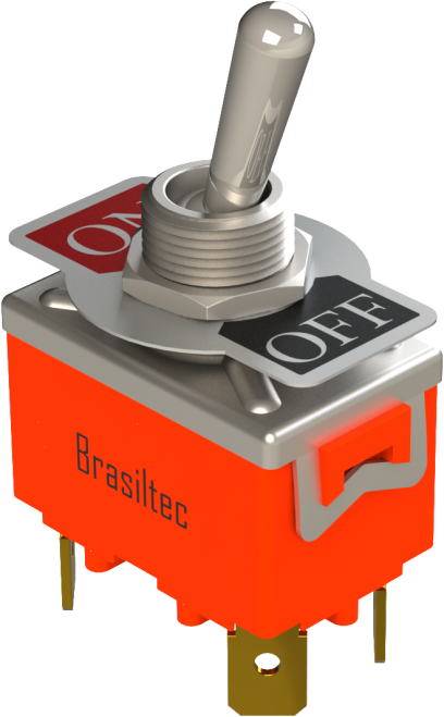 Chave Alavanca 2 Polos 2 Posições 15A 250V ON-OFF com Terminal Faston