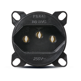 Modulo De Tomada Embutido Para Piso 2P+T 20A Preto Pezzi