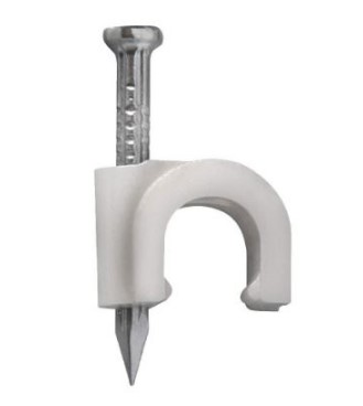 Fixador Para Fios E Cabos Com Prego 8mm Branco Serrana