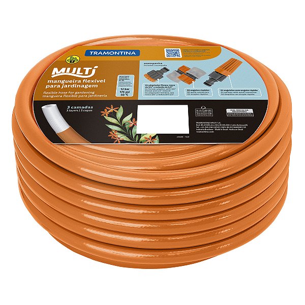 Mangueira de Jardim Flexível 30m com Engate e Esguicho Tramontina Multi