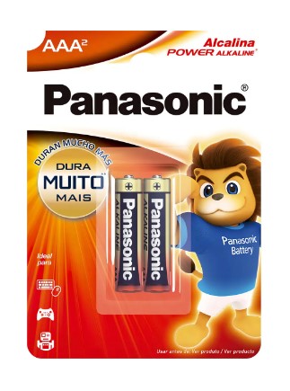 Pilha Alcalina AAA Cartela com 2 unidades Panasonic