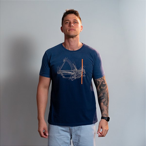 Camiseta Algodão Marinho - Bike Retrô