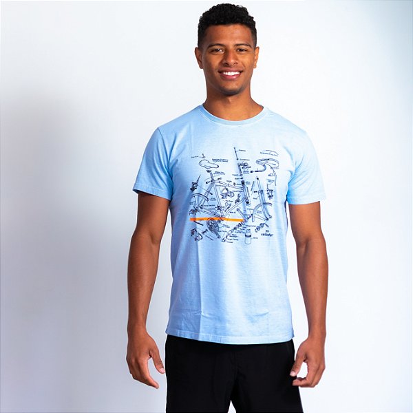 Camiseta Algodão Azul Claro - Partes Bike