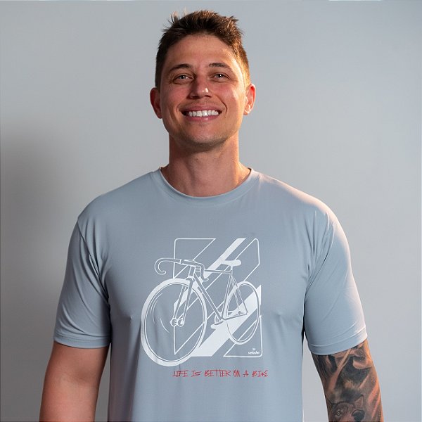 Camiseta Dry Fit Cinza Claro - Bike Fixa