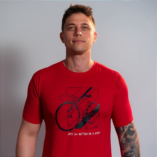 Camiseta Dry Fit Vermelha - Bike Fixa