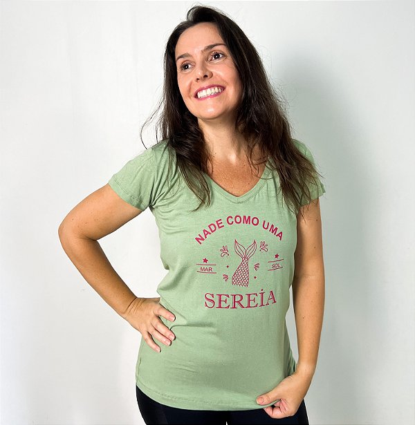 Baby look Viscolycra Verde Pastel - Nade Como Uma Sereia
