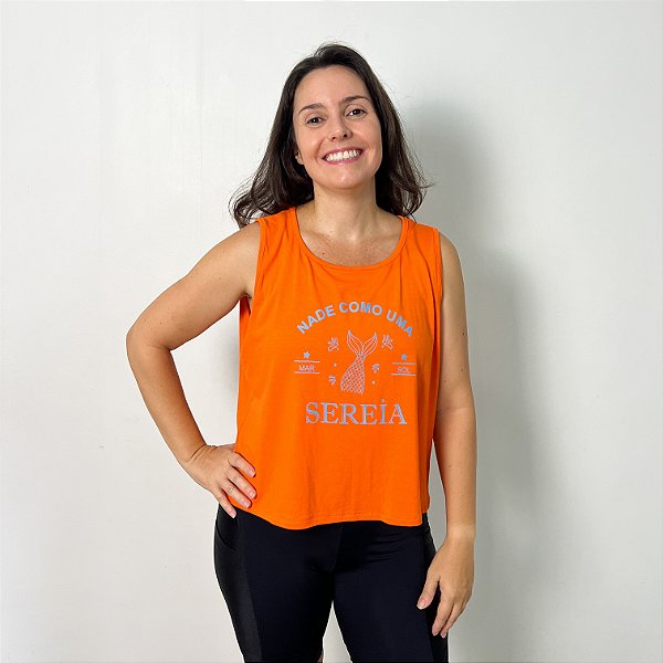 Cropped Viscolycra Coral - Nade Como Uma Sereia
