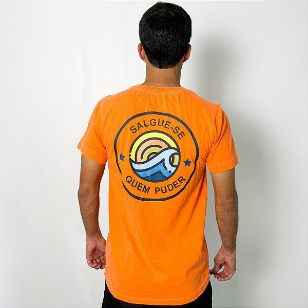 Camiseta Algodão Laranja - Salgue-se Quem Puder